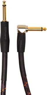 Roland Gold Series Instrument Cables, Angled Straight 10 Foot, 1/4 inch jack, Gold Series